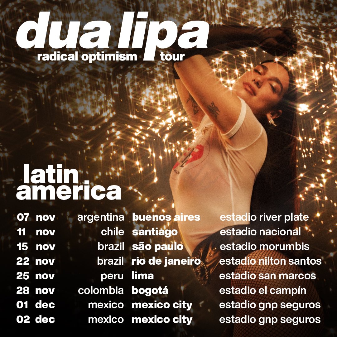 Dua Lipa "Radical Optimism" tour dates for Latin America