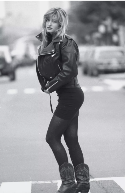 Carolyn Bessette photographed on Commonwealth Ave.